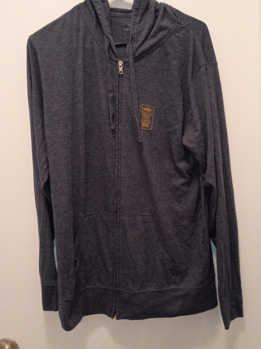 Men's Charcoal Zip Hoodie Sweater - Lightweight Hooded Jacket